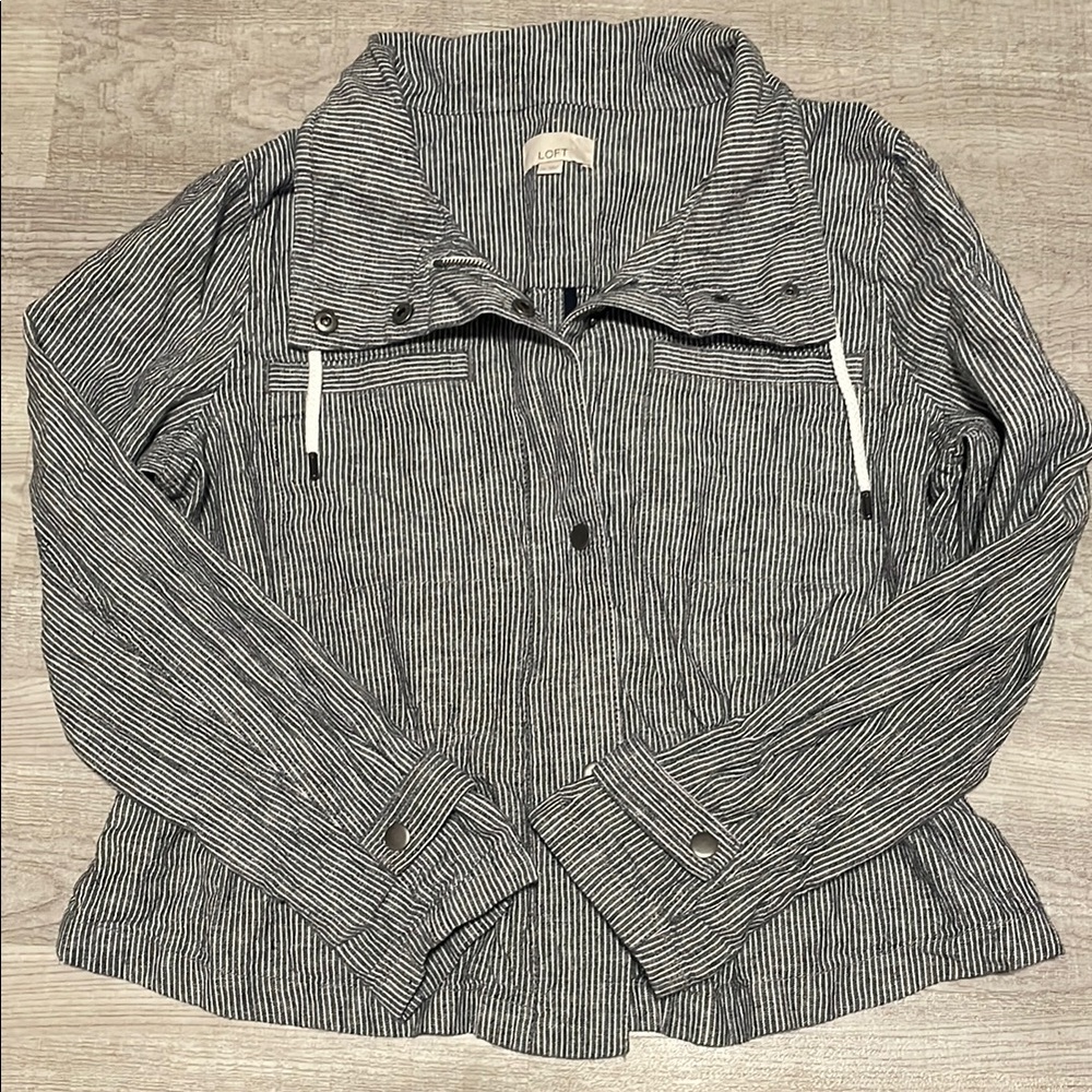 LOFT Monochrome Striped Jacket